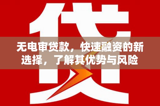 北海新区无电审贷款，快速融资的新选择，了解其优势与风险
