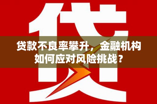 北海新区贷款不良率攀升，金融机构如何应对风险挑战？