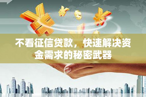北海新区不看征信贷款，快速解决资金需求的秘密武器