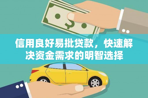 北海新区信用良好易批贷款，快速解决资金需求的明智选择