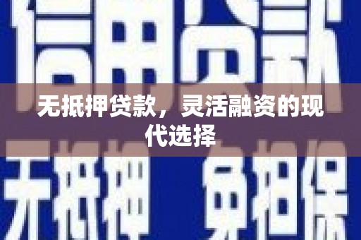 北海新区无抵押贷款，灵活融资的现代选择