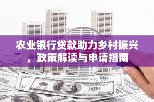 北海新区农业银行贷款助力乡村振兴，政策解读与申请指南