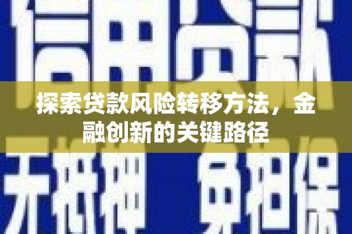 北海新区探索贷款风险转移方法，金融创新的关键路径